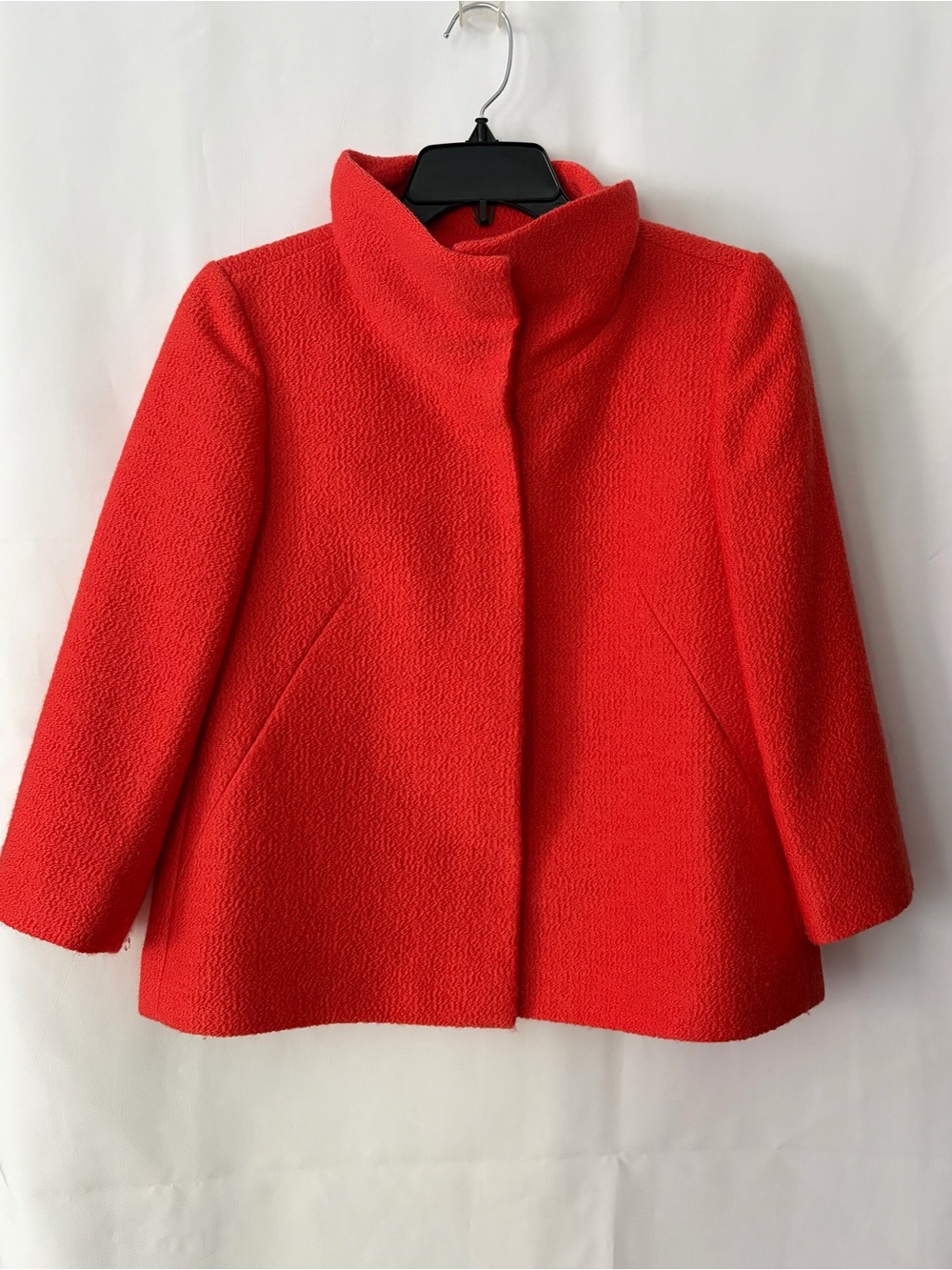 Bright Orange Stand-Collar Wool Blend Coat by Ann Taylor Size 2